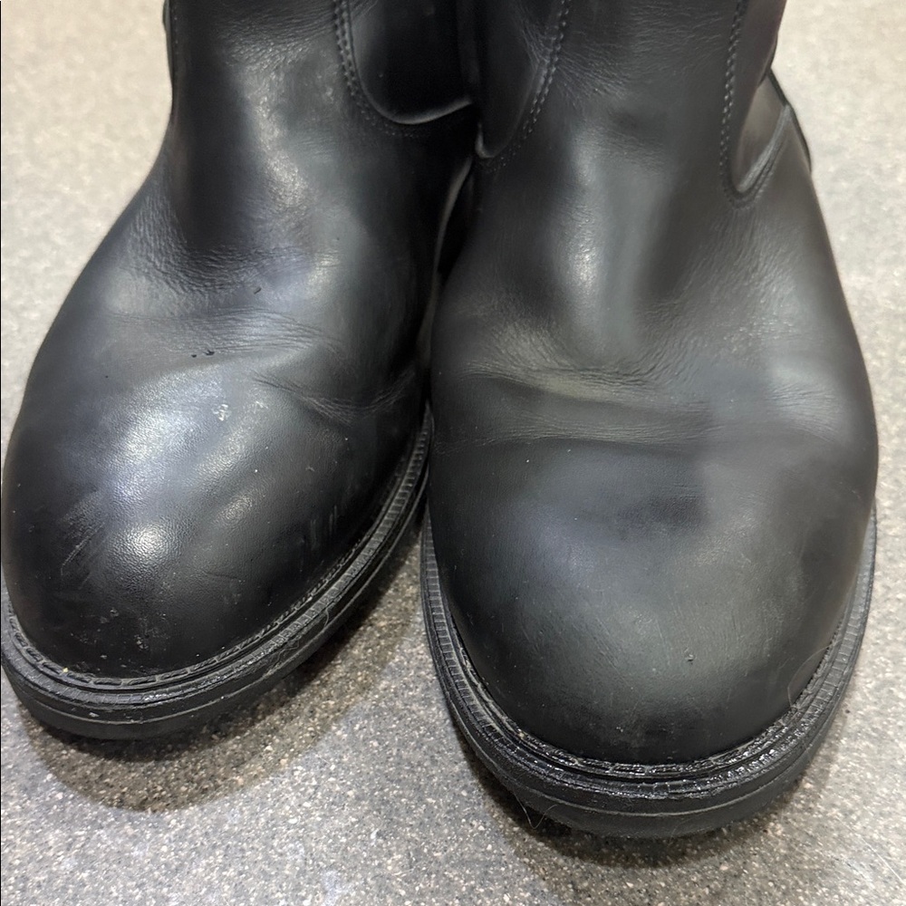Men's Black Leather Pull-On motorcycle boots - Picture 15 of 16